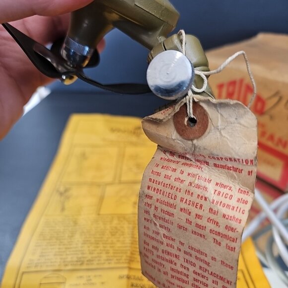 Vintage TRICO Vacuum Operated Motor Car Fan VF-2 Flexible Blade Model Box Paper - Picture 7 of 11